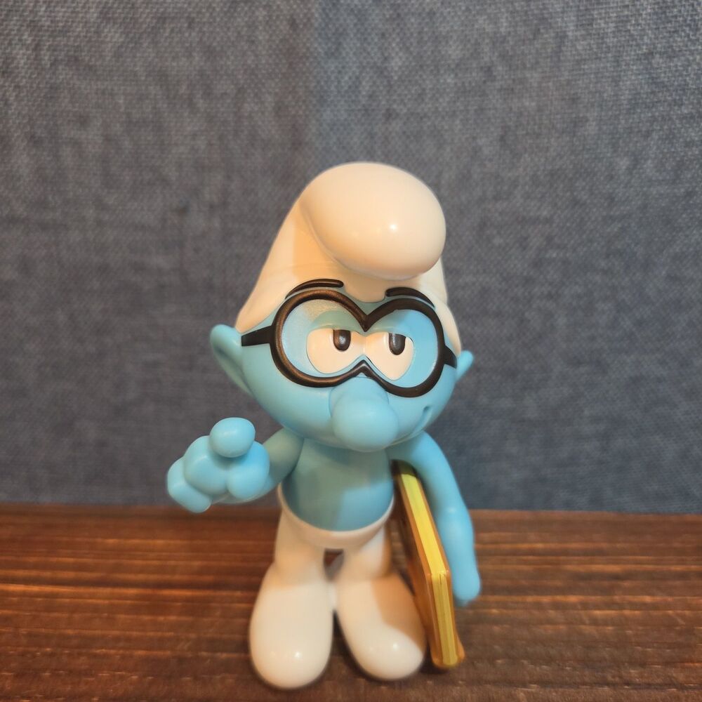 Peyo BKC Brainy Smurf PVC Figure 2024 Nostalgic Cartoon Toy